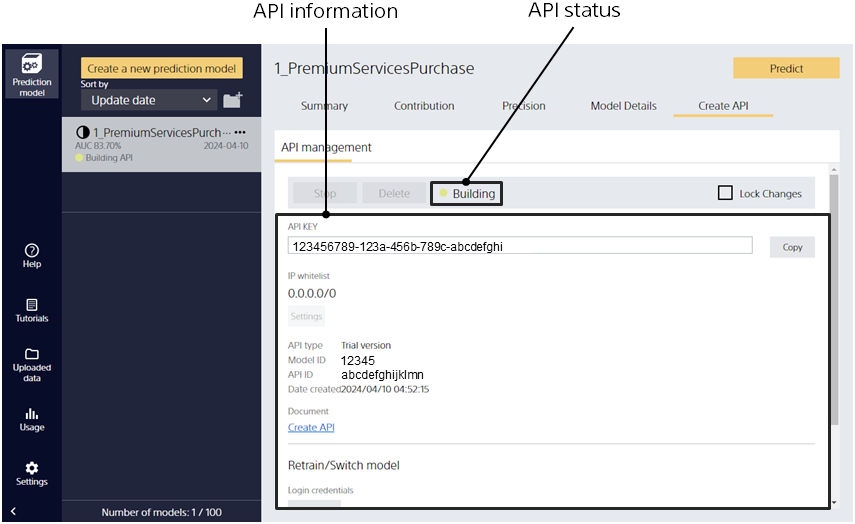 3 API Creation Screen